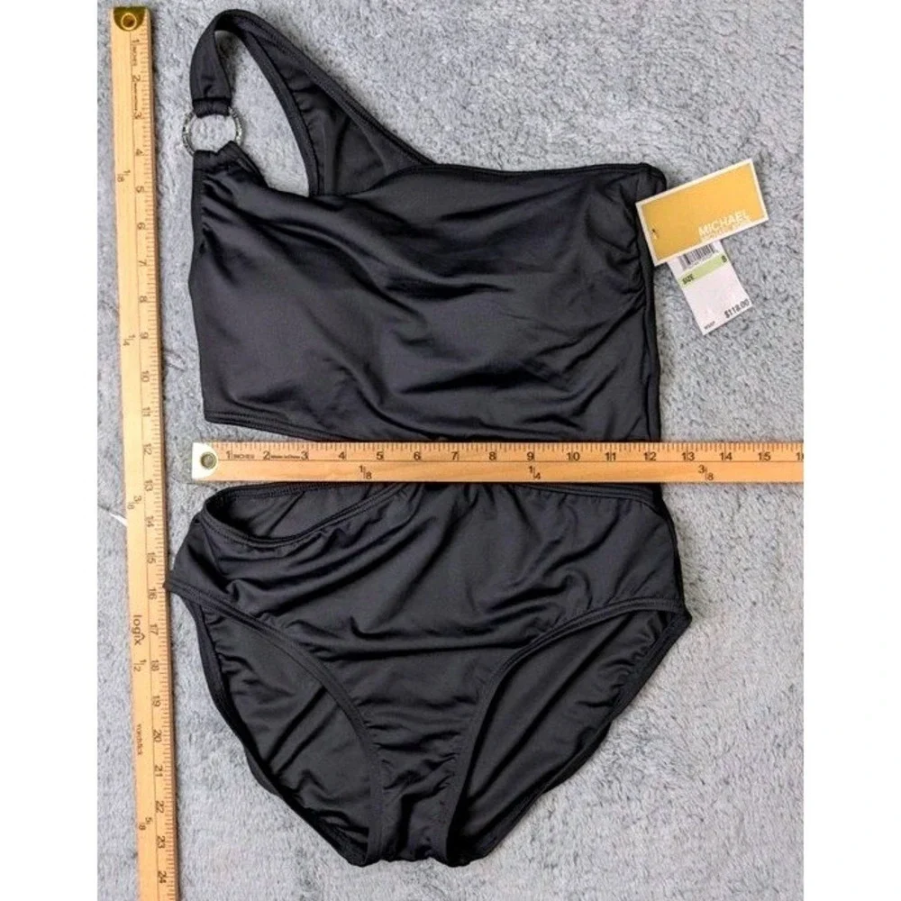 Michael Kors ~ Black One Shoulder ~ Cutout One Piece Swimsuit ~ Size 8 ~ NWT